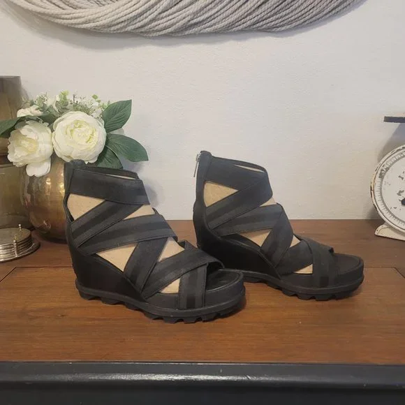 NIB Sorel Joanie Strap Wedge Heels Sz 8.5 - Picture 4 of 9